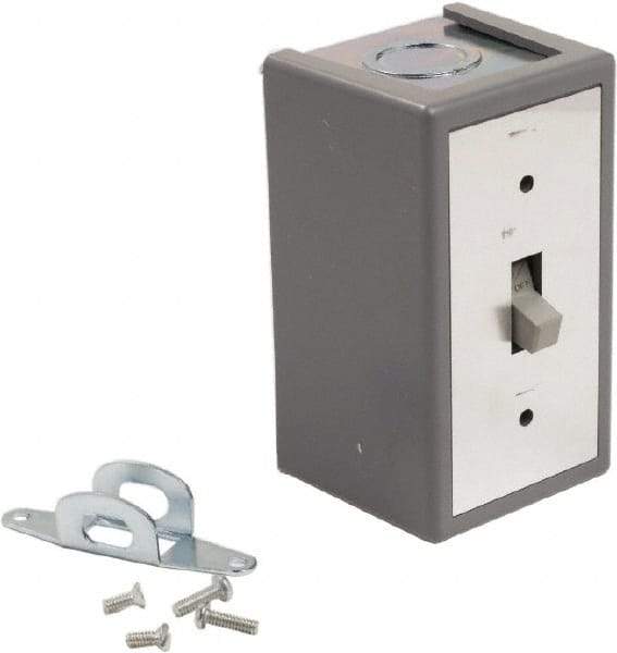 Square D - 3 Poles, 30 Amp, NEMA, Enclosed Toggle Manual Motor Starter - 1 hp at 90 VDC, 10 hp at 460 VAC, 10 hp at 575 VAC, 1-1/2 hp at 230 VDC, 2 hp at 115 VAC, 2 hp at 115 VDC & 7-1/2 hp at 230 VAC - Benchmark Tooling