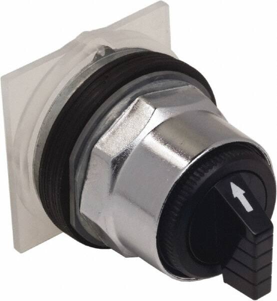 Schneider Electric - 1.18 Inch Mount Hole, 3 Position, Knob and Pushbutton Operated, Selector Switch Only - Black, Maintained (MA), without Contact Blocks, Weatherproof and Dust and Oil Resistant - Benchmark Tooling