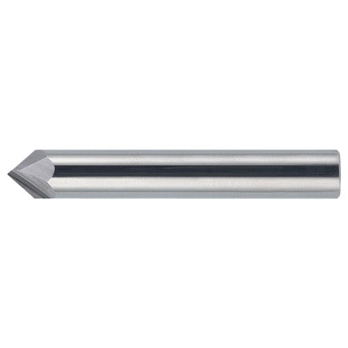 3/16″ × 3/16″ × 2″ STR / RHC Solid Carbide 2-Flute Single End Chamfer Tool - Bright - Exact Industrial Supply