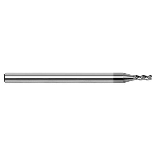 Variable Helix End Mills for Aluminum Alloys - 0.1875″ (3/16″) Cutter Diameter × 0.0050″ Radius × 0.5620″ (9/16″) Length of Cut Carbide Corner Radius End Mill for Aluminum Alloys, 3 Flutes, Amorphous Diamond Coated - Exact Industrial Supply