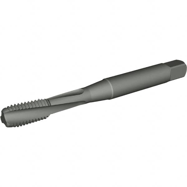 Kennametal - #10-24 UNC 3 Flute 2B/3B Modified Bottoming Spiral Flute Tap - Powdered Metal, TiN/CrC/C Finish, 60.3mm OAL, Right Hand Flute, Right Hand Thread, H3, Series T662 - Exact Industrial Supply