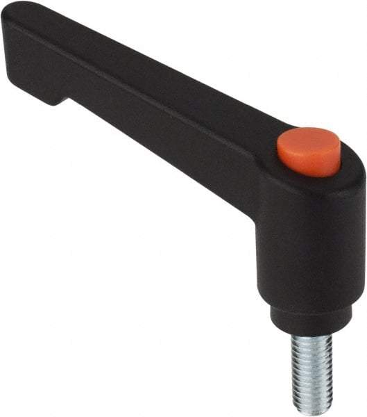 Morton Machine Works - M6, 12mm Hub Diam, Glass Fiber Reinforced Plastic Threaded Stud Adjustable Clamping Handle - 25mm Stud Length, 42mm OAL, 60mm High - Benchmark Tooling