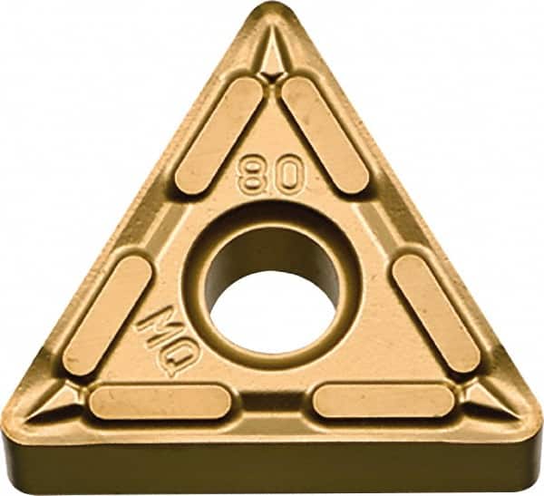 Kyocera - TNMG331 MQ Grade CA6515 Carbide Turning Insert - TiCN/Al2O3/TiN Finish, 60° Triangle, 3/8" Inscr Circle, 3/16" Thick, 1/64" Corner Radius - Benchmark Tooling