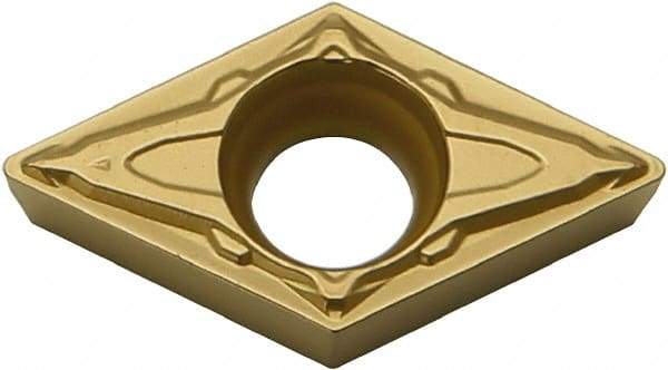 Kyocera - DCMT21.51 PP Grade CA515 Carbide Turning Insert - TiCN/Al2O3/TiN Finish, 55° Diamond, 1/4" Inscr Circle, 3/32" Thick, 1/64" Corner Radius - Benchmark Tooling
