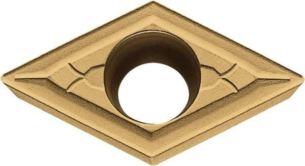 Kyocera - DCMT21.50.5 GK Grade PV720 Cermet Turning Insert - TiCN (Megacoat Nano) Finish, 55° Diamond, 1/4" Inscr Circle, 3/32" Thick, 0.008" Corner Radius - Benchmark Tooling