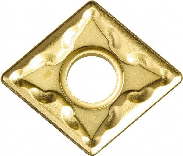 Kyocera - CNMG431 GS Grade CA525 Carbide Turning Insert - TiCN/Al2O3/TiN Finish, 80° Diamond, 1/2" Inscr Circle, 3/16" Thick, 1/64" Corner Radius - Benchmark Tooling