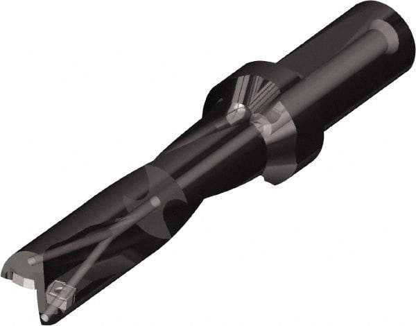 Kyocera - 141mm Max Drill Depth, 3xD, 47mm Diam, Indexable Insert Drill - 2 Inserts, 40mm Shank Diam, Whistle Notch Shank - Benchmark Tooling