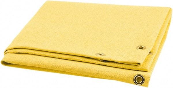 Steiner - 8' High x 8' Wide x 0.035" Thick Acrylic Coated Fiberglass Welding Blanket - Gold, Grommet - Benchmark Tooling