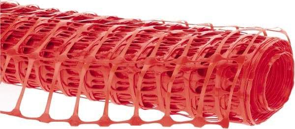 PRO-SAFE - 100' Long x 4' High, Orange Reusable Safety Fence - 1-15/32" x 1-15/32" Mesh - Benchmark Tooling