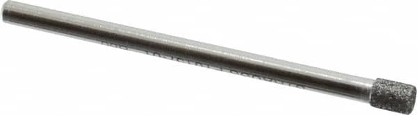 Strauss - 0.157" Head Diam x 0.197" Head Thickness CBN Grinding Pin - 1/8" Shank Diam x 2" Shank Length, Medium Grade, 80 Grit - Benchmark Tooling