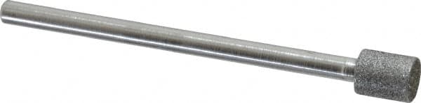 Strauss - 1/4" Head Diam x 0.276" Head Thickness CBN Grinding Pin - 1/8" Shank Diam x 2" Shank Length, (170 Mesh Grit) - Benchmark Tooling