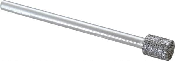 Strauss - 1/4" Head Diam x 0.276" Head Thickness CBN Grinding Pin - 1/8" Shank Diam x 2" Shank Length, Medium Grade, 80 Grit - Benchmark Tooling