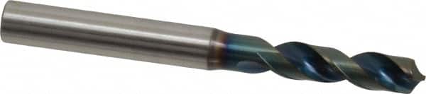 OSG - 3.9mm 120° Spiral Flute Vanadium High Speed Steel Screw Machine Drill Bit - WD1 Finish, Right Hand Cut, 22mm Flute Length, 54mm OAL, Four Facet Point, Straight Shank - Benchmark Tooling