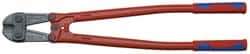 Knipex - 30" OAL, 37mm Jaw Length x 90mm Jaw Width, Bolt Cutter Pliers - Standard Head, Steel Tube, Power-Coated Handles - Benchmark Tooling
