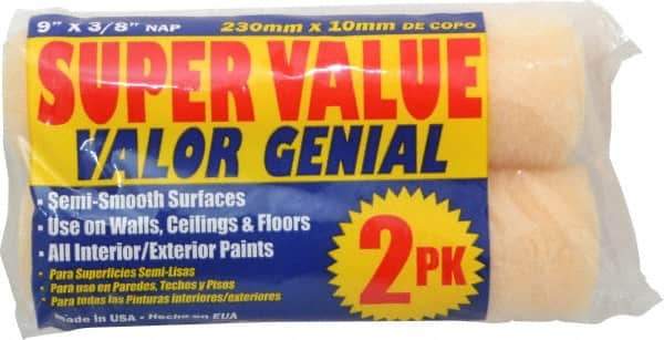Premier Paint Roller - 3/8" Nap, 9" Wide Paint General Purpose Roller Cover - Semi-Smooth Texture, Polyester - Benchmark Tooling