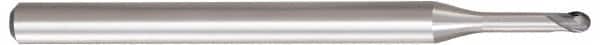 OSG - 0.3mm Diam, 0.2mm LOC, 2 Flute Solid Carbide Ball End Mill - WXL Finish, Single End, 45mm OAL, 4mm Shank Diam, Spiral Flute - Benchmark Tooling