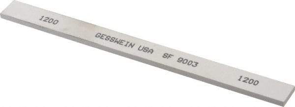 Made in USA - 1200 Grit Aluminum Oxide Rectangular Polishing Stone - Ultra Fine Grade, 1/2" Wide x 6" Long x 1/8" Thick - Benchmark Tooling