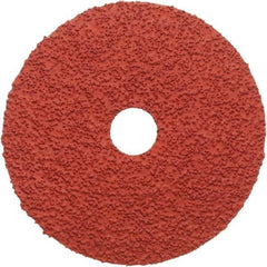 3M - 5" Diam 7/8" Hole 36+ Grit Fiber Disc - Very Coarse Grade, Ceramic, 12,000 Max RPM, Series 987C - Benchmark Tooling