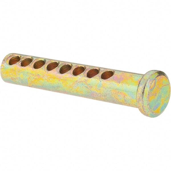 Value Collection - 3/8" Pin Diam, 2" OAL, Adjustable Clevis Pin - 7/64" Hole, 1-3/4" Usable Length, Zinc-Plated Steel - Benchmark Tooling