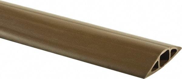 Hubbell Wiring Device-Kellems - 1 Channel, 5 Ft Long, 1/2" Max Compatible Cable Diam, Brown PVC On Floor Cable Cover - 3" Overall Width x 3/4" Overall Height, 3/4" Channel Width x 1/2" Channel Height - Benchmark Tooling