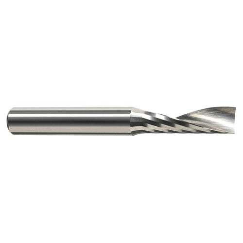 End Mills for Plastics - Single Flute - 0.0469″ (3/64″) Cutter Diameter × 0.2500″ (1/4″) Length of Cut Carbide Square Upcut End Mill for Plastic, 1 Flute - Exact Industrial Supply
