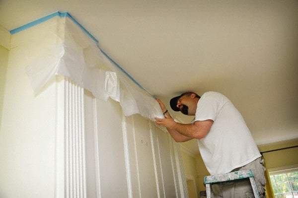 TRIMACO - Medium Weight HDPE Plastic Drop Cloth - 72' x 2', 0.0005" Thick, Tape & Drape - Benchmark Tooling