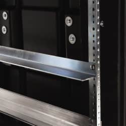 SKB Corporation - Tool Box Steel Rack Accessories - 2" Wide x 1-1/4" Deep x 19-1/2" High, Black, For 20" Shock Racks - Benchmark Tooling