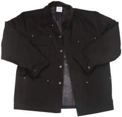 PRO-SAFE - Size XL Cold Weather Jacket - Black, Nylon Quilt Lined & Cotton Duck, Buttons Closure - Benchmark Tooling