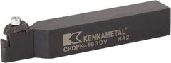 Kennametal - CRDP, Neutral Cut, 0° Lead Angle, 25mm Shank Height x 25mm Shank Width, Neutral Rake Indexable Turning Toolholder - 151.25mm OAL, RPGX090700E Insert Compatibility, Series V-Bottom Round - Benchmark Tooling
