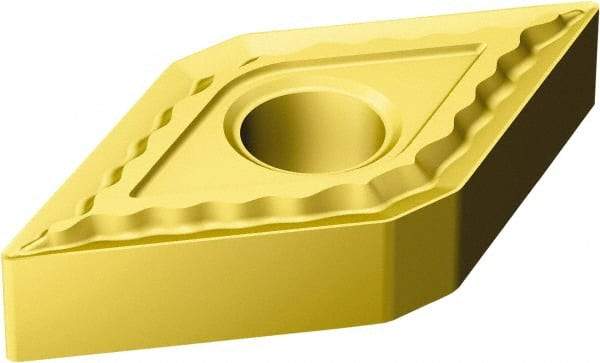 Sandvik Coromant - DNMG443 QM Grade S05F Carbide Turning Insert - TiCN/Al2O3/TiN Finish, 55° Diamond, 1/2" Inscr Circle, 1/4" Thick, 3/64" Corner Radius - Benchmark Tooling