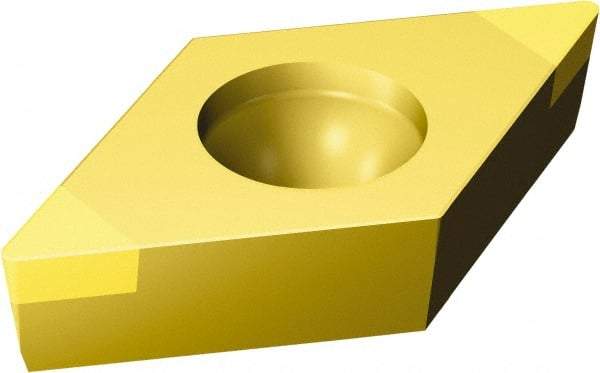 Sandvik Coromant - DCGW32.52 Grade 7015 CBN Turning Insert - TiN Finish, 55° Diamond, 3/8" Inscr Circle, 5/32" Thick, 1/32" Corner Radius - Benchmark Tooling