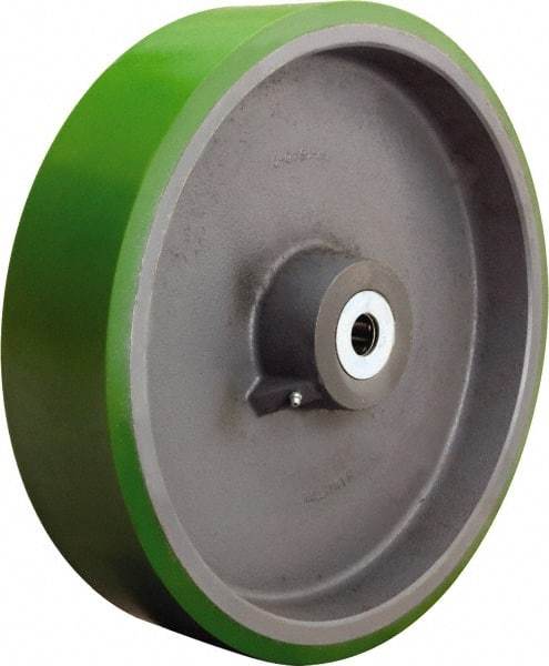 Hamilton - 16 Inch Diameter x 4 Inch Wide, Polyurethane on Cast Iron Caster Wheel - 5,500 Lb. Capacity, 4-1/4 Inch Hub Length, 2-3/16 Inch Axle Diameter, Plain Bore Bearing - Benchmark Tooling