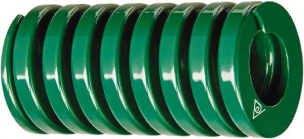 Associated Spring Raymond - 2" Hole Diam, 1" Rod Diam, 8" Free Length, Green Die Spring - 1154 Lb Max Deflection, 4.8347" Max Deflection, Light Duty, Chromium Alloy Steel - Benchmark Tooling