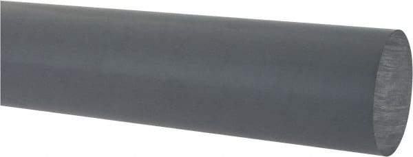 Made in USA - 5' Long, 2" Diam, CPVC Plastic Rod - Gray - Benchmark Tooling