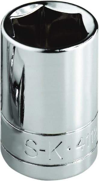 SK - 1-1/4", 1/2" Drive, Standard Hand Socket - 6 Points, Steel, Chrome Finish - Benchmark Tooling