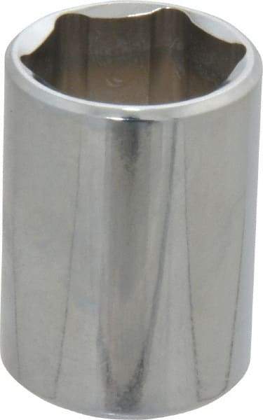 Proto - 1/2" Drive, Standard Hand Socket - 6 Points, 1-1/2" OAL, Chrome Finish - Benchmark Tooling