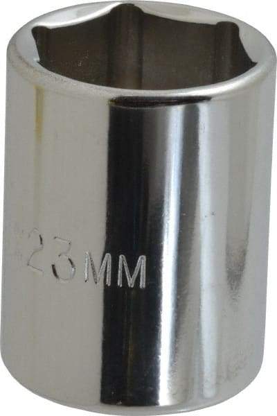 Proto - 1/2" Drive, Standard Hand Socket - 6 Points, 1-1/2" OAL, Chrome Finish - Benchmark Tooling