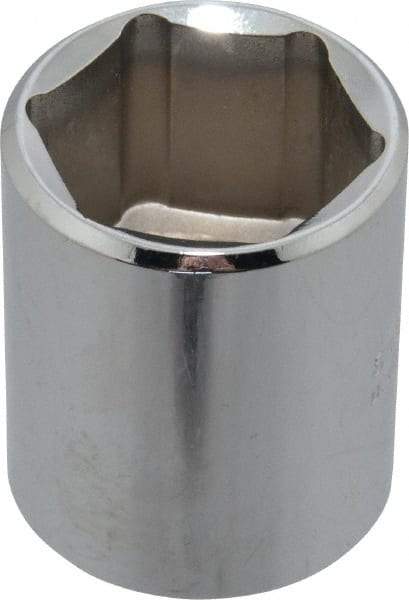 Proto - 1/2" Drive, Standard Hand Socket - 6 Points, 1-1/2" OAL, Chrome Finish - Benchmark Tooling