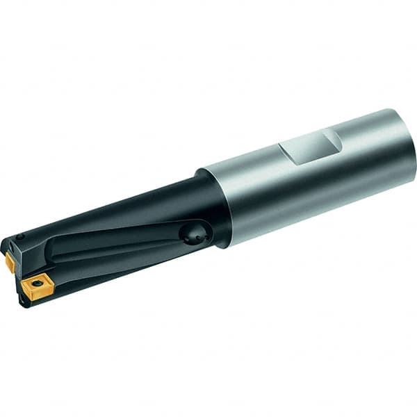 Walter - 25mm Max Drill Depth, 2xD, 12.7mm Diam, Indexable Insert Drill - 1 Insert, Straight Shank - Benchmark Tooling