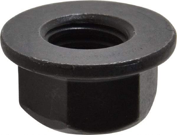 Value Collection - 1/2-13 UNC Grade G Hex Flange Lock Nut with Distorted Thread - 3/4" Width Across Flats, 27/64" High, Phosphate & Oil Finish - Benchmark Tooling