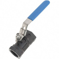 Value Collection - 1" Pipe, Carbon Steel Standard Ball Valve - 1 Piece, NPT Ends, Lever Handle, 2,000 WSP - Benchmark Tooling
