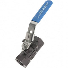 Value Collection - 1/2" Pipe, Carbon Steel Standard Ball Valve - 1 Piece, NPT Ends, Lever Handle, 2,000 WSP - Benchmark Tooling