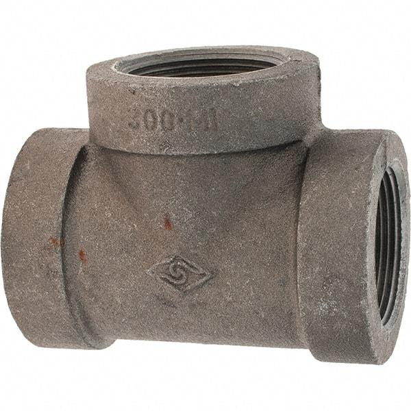 Value Collection - Size 1-1/2", Class 300, Malleable Iron Black Pipe Tee - 300 psi, Threaded End Connection - Benchmark Tooling