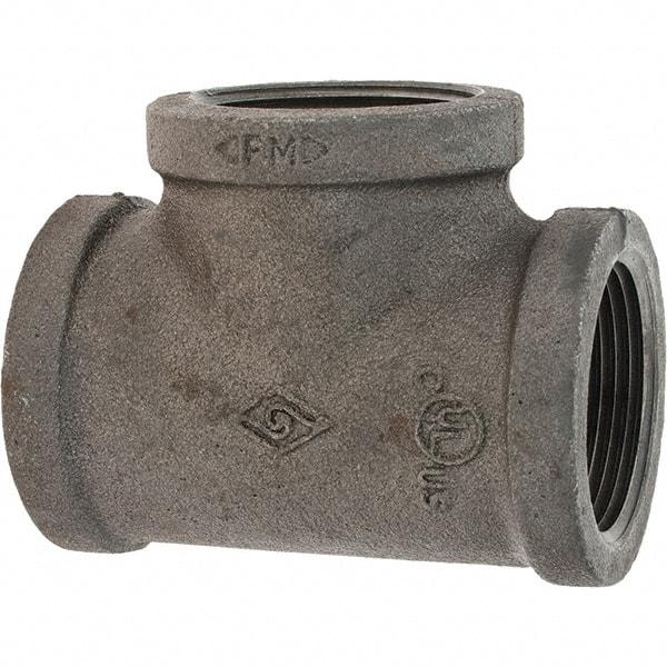 Value Collection - Size 1-1/4", Class 150, Malleable Iron Black Pipe Tee - 150 psi, Threaded End Connection - Benchmark Tooling