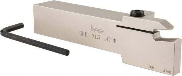 Iscar - GHD, External, Left Hand, 1-1/2" Max Depth of Cut, 0.512 to 0.685" Groove Width, Indexable Grooving Tool Holder - GIMY, GPV, TIGER 1.. Insert Compatibility, 1-1/4" Shank Height, 1-1/4" Shank Width, 7" OAL - Benchmark Tooling