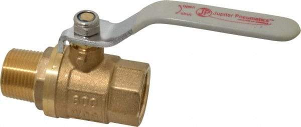Value Collection - 3/4" Pipe, Full Port, Brass Full Port Ball Valve - Inline - Two Way Flow, MNPT x FNPT Ends, Lever Handle, 600 WOG, 150 WSP - Benchmark Tooling