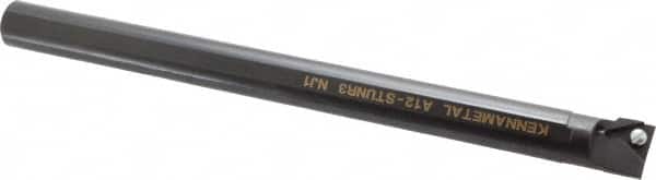 Kennametal - 23.62mm Min Bore Diam, 10" OAL, 3/4" Shank Diam, A-STUN Indexable Boring Bar - T321P Insert, Screw Holding Method - Benchmark Tooling