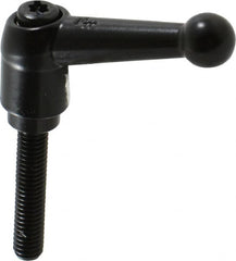 KIPP - M6 x 1.0, 13mm Hub Diam, Zinc Die Cast (Steel Components) Metric Threaded Stud Adjustable Clamping Lever - 30mm Stud Length, 46mm OAL, 32.5mm High - Benchmark Tooling