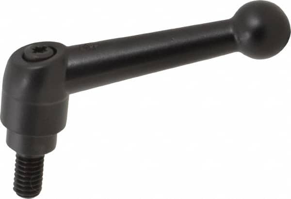 KIPP - 5/16-18, 0.71" Hub Diam, Zinc Die Cast (Steel Components) Threaded Stud Adjustable Clamping Lever - 0.59" Stud Length, 2.87" OAL, 1.79" High - Benchmark Tooling