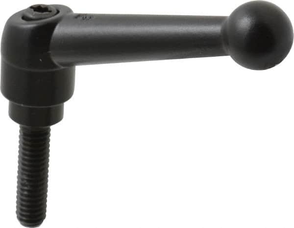 KIPP - 5/16-18, 0.71" Hub Diam, Zinc Die Cast (Steel Components) Threaded Stud Adjustable Clamping Lever - 1.18" Stud Length, 2.87" OAL, 1.79" High - Benchmark Tooling